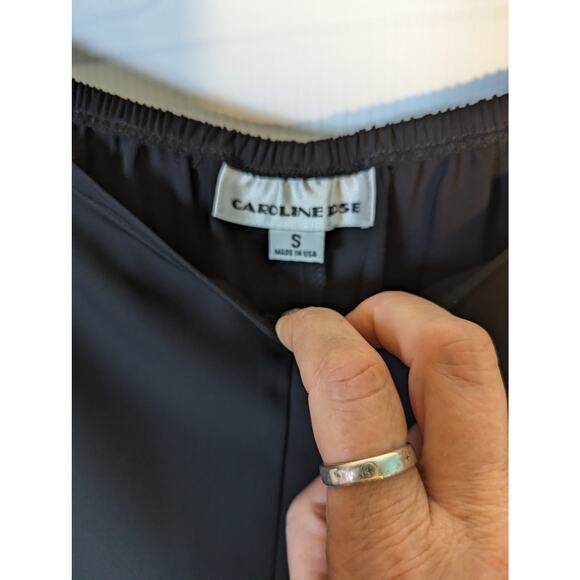 Caroline Rose Black Straight Leg Pants Pull On Flat Front Elastic Waist Small - Picture 5 of 8